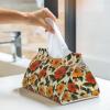 1970s Flower Retro Tissue Box Cover Rectangle Pu Leather Tissue Box Holder for Car Bathroom Bedroom Desk Tabletop Decor view 2