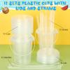Funnymoom 12 Sets 34 oz Plastic Drink Buckets with Lid and Straws 6 Sheets Summer Stickers Clear Drink Cup Disposable Cocktail Rum Buckets Reusable Ice Cream Pails for Summer Beach Pool Party Favors view 3