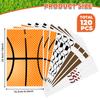 Hikio 120 Pcs Football Sports Party Favor Bags Football Soccer Basketball Baseball Rugby Gift Plastic Bags with Handles for Sport Theme Birthday Party Supplies Decoration view 2