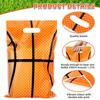 Hikio 120 Pcs Football Sports Party Favor Bags Football Soccer Basketball Baseball Rugby Gift Plastic Bags with Handles for Sport Theme Birthday Party Supplies Decoration view 3