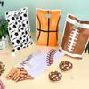 Hikio 120 Pcs Football Sports Party Favor Bags Football Soccer Basketball Baseball Rugby Gift Plastic Bags with Handles for Sport Theme Birthday Party Supplies Decoration view 4