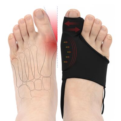 DR JK- Bunion Corrector for Women and Men, 2 pcs, Black, Big Toe Straightener for Bunions Relief, Bunion Splint for Hallux Valgus