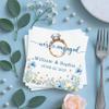 Custom We're Engaged Napkins Pack 15pcs, Engagement Napkin for Party, Engaged Party Decoration, Beverage Cocktail Luncheon Dinner Luxury, Disposable, Flower, BLue for Bride Bridal Mrs 1 view 2
