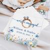 Custom We're Engaged Napkins Pack 15pcs, Engagement Napkin for Party, Engaged Party Decoration, Beverage Cocktail Luncheon Dinner Luxury, Disposable, Flower, BLue for Bride Bridal Mrs 1 view 3