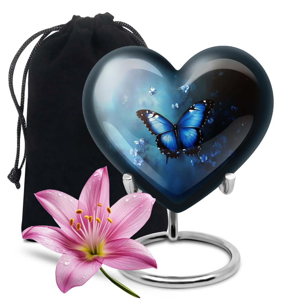 Butterfly Cremation Urn for Human Ashes - Large Urns for Adult Male & Female Ashes - Decorative Memorial Ashes - 10 inch