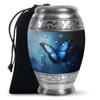 Blue Butterfly Urns for Human Ashes Adult Dad, Burial Large Urn for Ashes Adult Mom, Handcrafted Cremation Gift for Decorative, 10Inch and 200lbs Capacity Include Velvet Bag view 1