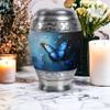 Blue Butterfly Urns for Human Ashes Adult Dad, Burial Large Urn for Ashes Adult Mom, Handcrafted Cremation Gift for Decorative, 10Inch and 200lbs Capacity Include Velvet Bag view 4