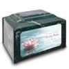 GetUrns Devotion Diamond Adult Cremation Urn for Human Ashes (Emerald, Large, Lotus) view 1