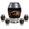 KARYLIZ Truck Cremation Urns for Adult Ashes Women - Black Cremation Urns for Human Ashes Adult Female & Male (Combo 10 Inch & 3 Inch, Set of 5) - Memorial Gift view 1