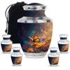LEXFAY Monarch Butterfly on Sunflowers - Male Urns for Human Ashes - Funeral Urns for Adult Ashes Women - Cremation Urn for Dad - Adult Urn for Men and Women - Combo of 5 Memorial Token view 1
