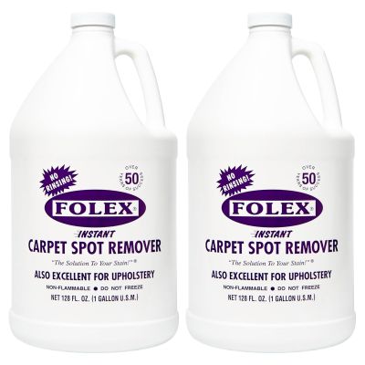 FOLEX 128 oz Instant Carpet Spot Remover Carpet Cleaner Gallon Refill - Removes Pet Accidents, Grease, Red Wine and More - 2 Pack