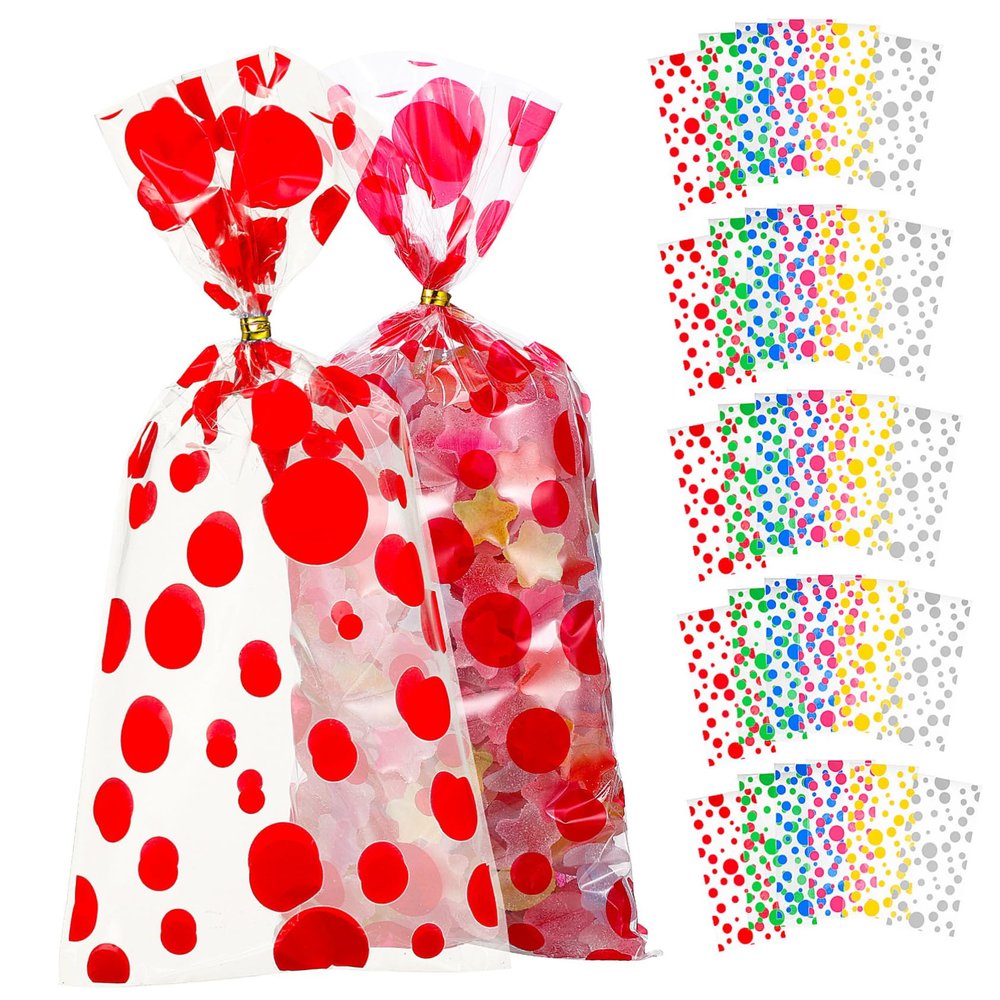 Anneome Cellophane Candy Bags 100pcs Snack Bags for Birthday Wedding Party Favor