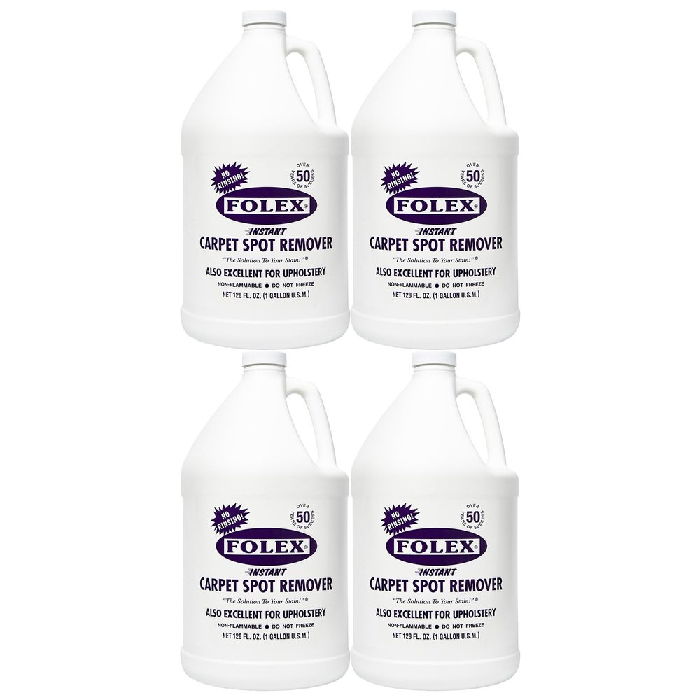 FOLEX 128 oz Instant Carpet Spot Remover Carpet Cleaner Gallon Refill - Removes Pet Accidents, Grease, Red Wine and More - 4 Pack