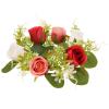 Abaodam Artificial Flower Candle Ring Wreath Perfect for Valentine's Day Decor view 1