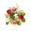 Abaodam Artificial Flower Candle Ring Wreath Perfect for Valentine's Day Decor view 2
