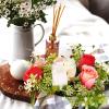 Abaodam Artificial Flower Candle Ring Wreath Perfect for Valentine's Day Decor view 3