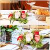 Abaodam Artificial Flower Candle Ring Wreath Perfect for Valentine's Day Decor view 4