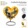 KARYLIZ Fisherman Large Funeral Urn for Adult - Container for Burial - Fishing Cremation Urn Human Ashes Adults - Yellow Heart Memorial Urns for Ashes Adult Female - Funeral Gift Ash Holder 8 Inch view 3
