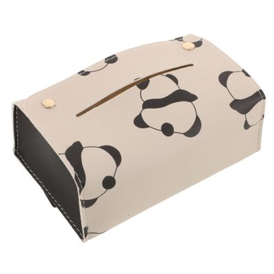 ELAYARD Cute Cartoon Tissue Box Holder for Car Multifunctional Pu Leather Napkin Dispenser Convenient Hanging Design for Easy Access and Space-saving Vehicle