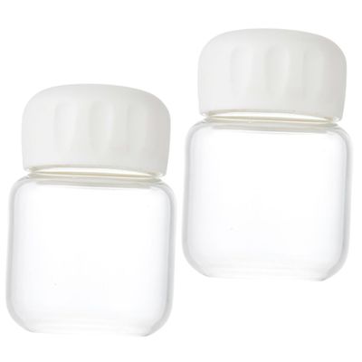 ABOOFAN Heat-Resistant Mini Shaker Bottle Lid High Borosilicate Glass Portable Juice Bottle for Students for Beverages and Oatmeal 350ml Capacity