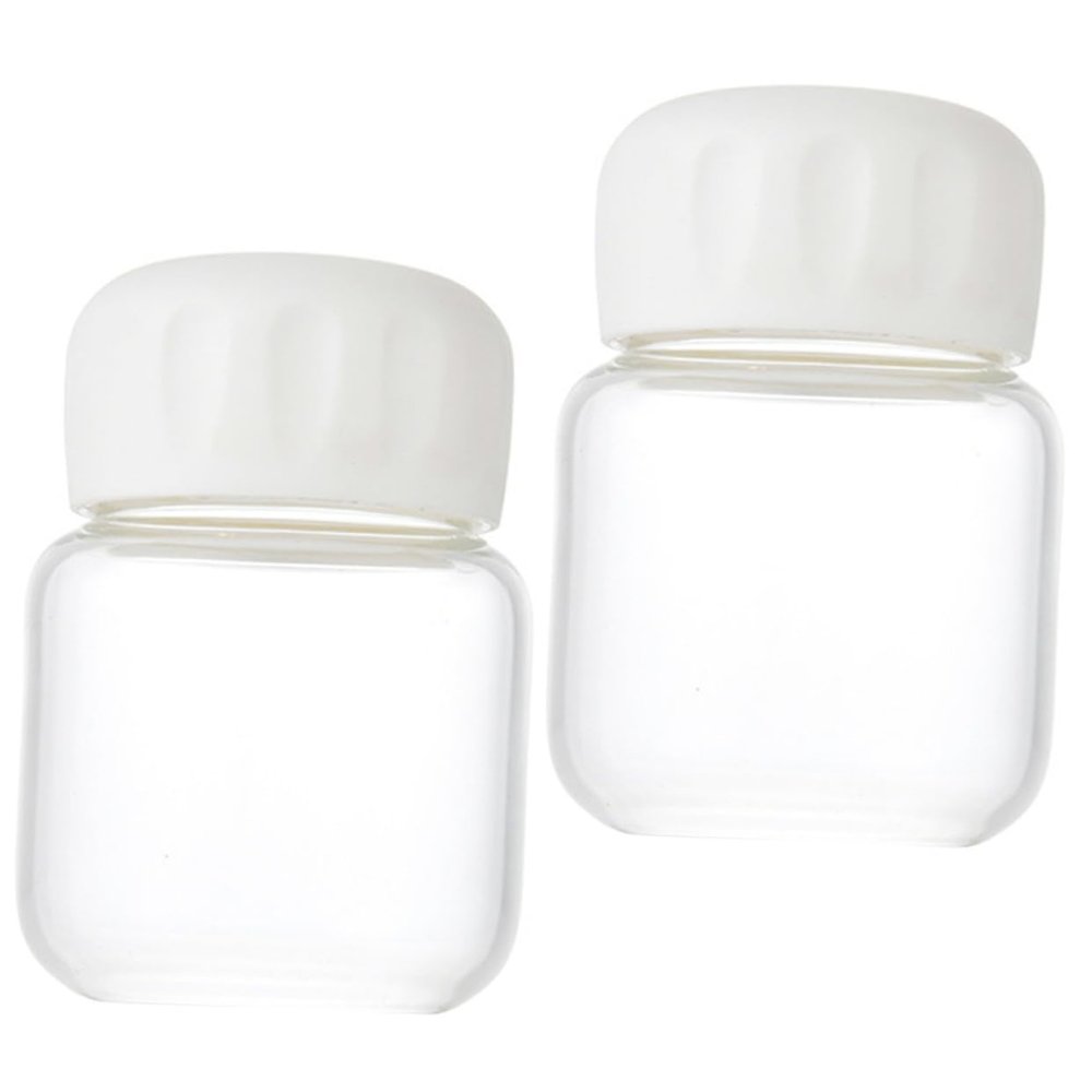 ABOOFAN Heat-Resistant Mini Shaker Bottle Lid High Borosilicate Glass Portable Juice Bottle for Students for Beverages and Oatmeal 350ml Capacity