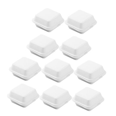 LABRIMP 20pcs Pulp Lunch Boxes Carry Out Containers Heat Resistant to Go Food Containers