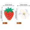 Rsstarxi 60 Pack Edible Strawberry Cupcake Toppers Rice Paper Red Strawberry with Flower Cupcake Picks for Baby Shower Kids Birthday Party Cake Decorations Supplies view 2