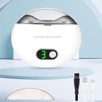 Automatic Electric Nail Clipper with 3-Speeds Levels and LCD Digital Display, USB Rechargeable Safety Trimmer Suitable for Babies,Children, Adults and Seniors (Not Applicable Toe Nails)
