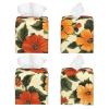 1970s Flower Retro Tissue Box Cover Square Pu Leather Waterproof Tissue Box Holder for Car Bathroom Bedroom Office Tabletop Decor view 3