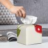 2 Fresh Cherries Tissue Box Cover Square Pu Leather Waterproof Tissue Box Holder for Car Bathroom Bedroom Office Tabletop Decor view 2