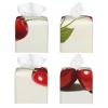 2 Fresh Cherries Tissue Box Cover Square Pu Leather Waterproof Tissue Box Holder for Car Bathroom Bedroom Office Tabletop Decor view 3