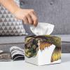 Bass Fish Wearing Camo Ball Cap Tissue Box Cover Square Pu Leather Waterproof Tissue Box Holder for Car Bathroom Bedroom Office Tabletop Decor view 2