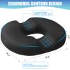 BlissTrends Donut Pillow Seat Cushion, Donut Chair Cushions for Postpartum Pregnancy & Hemorrhoids, Tailbone Pain Relief Cushion, Memory Foam Lifting Cushions for Office & home Chairs (Black, X-Large) view 2