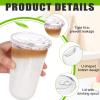 100 Sets Disposable Stemless Glasses With Strawless Sip Lids,PET Drinking Cups,Clear Plastic Coffee Cup for Iced Coffee, Smoothie, Cold Beverage, Drink Shop and Christmas Party Supply (Clear, 20 oz) view 3