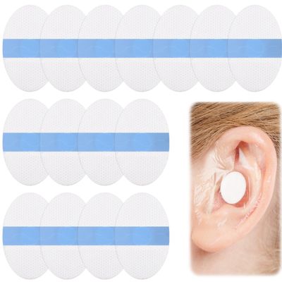 100pcs Baby Ear Covers for Bath, Gel Waterproof Newborn Ear Protection with Cotton Ball Kids Ear Plugs Stickers for Swimming Shower Surfing Snorkeling Water Sport Accessories