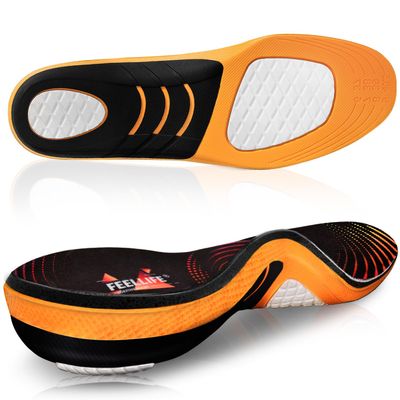 FEELLIFE Plantar Fasciitis Relief Shoe Insoles [1-Pair], Arch Support Insoles, Running Athletic Gel Shoe Inserts for Men Women, Orthotic Inserts for Arch Pain [Trim to Fit: Women 4-8]