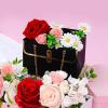 baotongle 6pcs Flower Paper Gift Box Bouquet Storage Bucket Handbag with Metal Chain Flower Boxes for Arrangements Wedding Valentine's Mother's Day Birthday Bridal Shower Black view 3