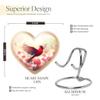 Cardinal Heart Rose Pink Mini Keepsake Urn for Female Women 8 Inch 3 Inch view 2