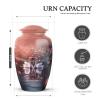 KARYLIZ Swan Urns for Ashes Combo of 5 10 Inch Funeral Urn for Adult Men & Women and 3 Inch Peach Mini Keepsake Urns for Burial Memorial Cremation Ash Container for Human Remains view 3
