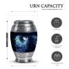 KARYLIZ Blue Peacock Urns for Ashes Combo of 5 10 Inch Funeral Urn for Dad & Adult Male and 3 Inch Mini Keepsake Urns for Women & Loved Ones Memorial Cremation Burial Ash Holder Set view 2