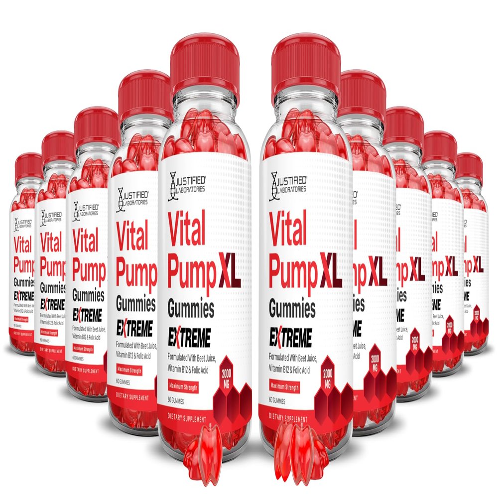 (10 Pack) Vital Pump XL Extreme 2000MG Performance Gummies Vital PumpXL Advanced Formula Formulated with Beet Juice ACV Pomegranate Powder B12 Vegan Non GMO 600 Gummys