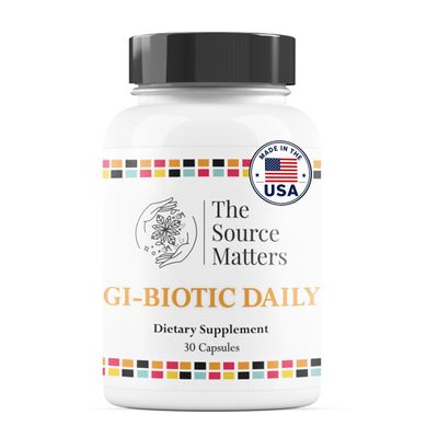 The Source Matters GI-BIOTIC Daily Probiotic Support for Digestive Health, Bowel Regularity, and Gut Immunity | Saccharomyces Boulardii, Lactobacillus, Bifidobacterium Strains (30 Capsules)