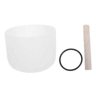 JOINPAYA 8-Inch White Chakra Healing Crystal Singing Bowl for Yoga Meditation Mallet Therapy Music Bowl for Home Use