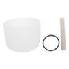 JOINPAYA 8-Inch White Chakra Healing Crystal Singing Bowl for Yoga Meditation Mallet Therapy Music Bowl for Home Use view 1