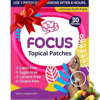 Swift Patch Focus Patch for Adults (30 Day Supply) + Proprietary Blend (Men and Women) - Help Kids and Adults Focus with Patches 22 Ingredients with Proprietary Formula