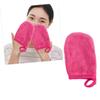 PartyKindom Luxurious Makeup Removal Gloves 3pcs Facial Cleansing Mitts Powder Puff Soft Cleaning Pads Washable for Daily Use view 4
