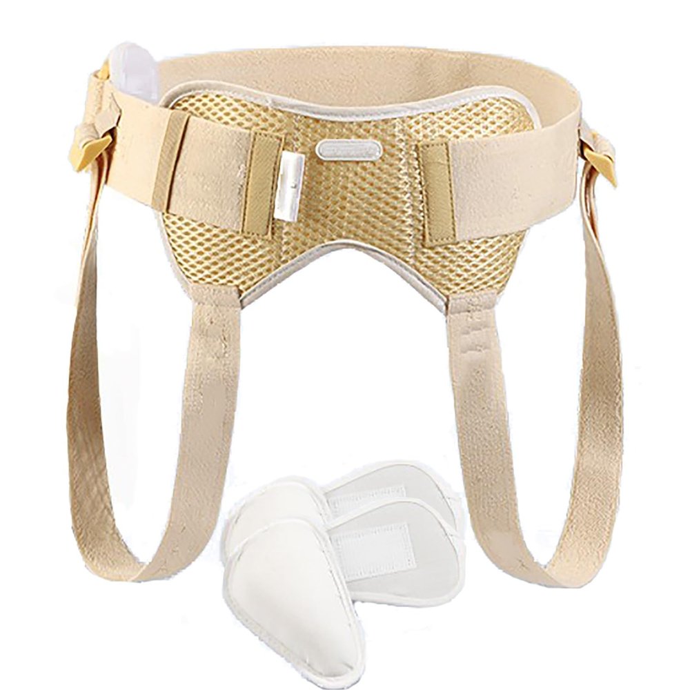 ZGWQR Hernia Belts for Men and Women with 4 Compression Pads, Inguinal Hernia Belt, for Left or Right Side Inguinal Hernias, Abdominal Support(Large)