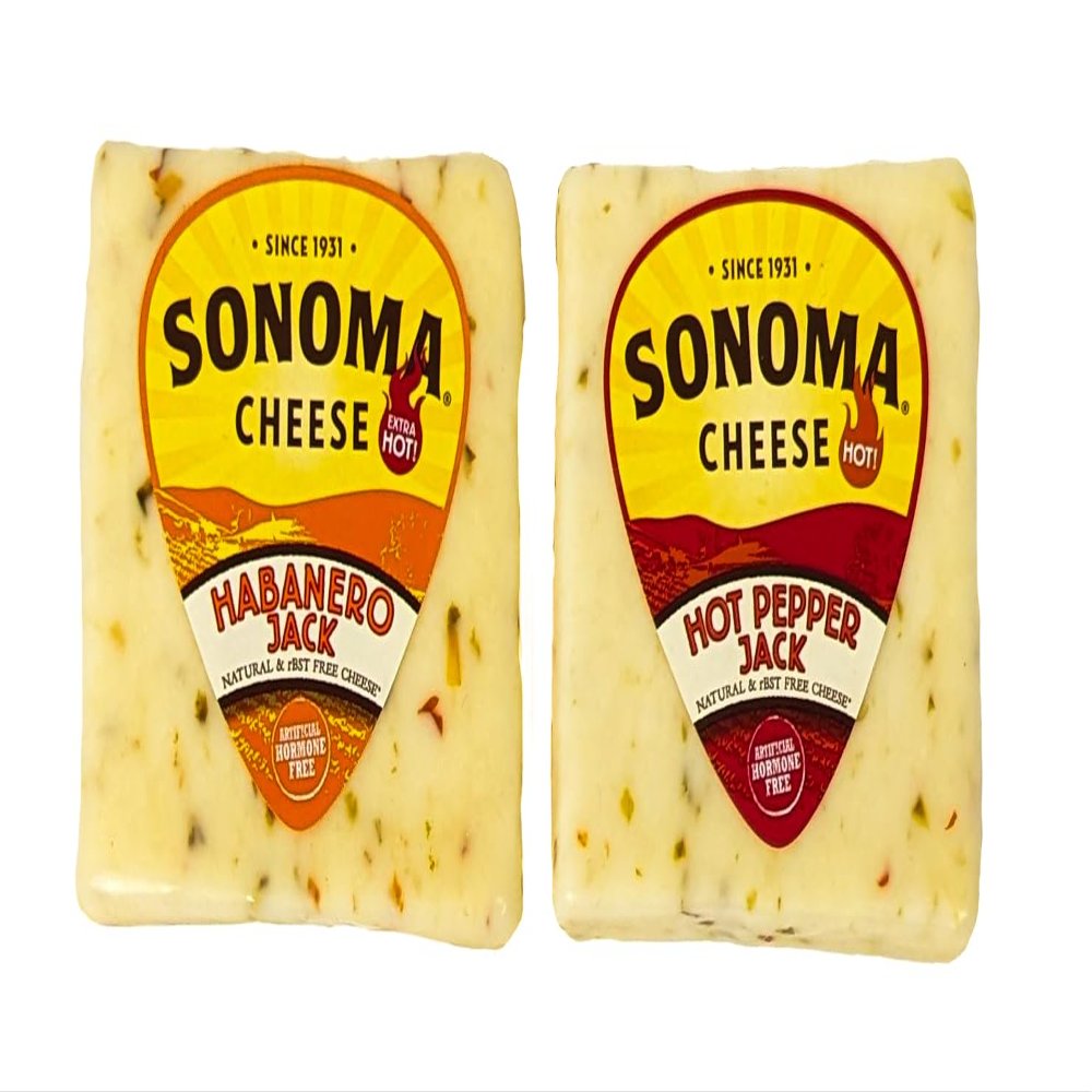 California Habanero Jack (5.3 oz) and Hot Pepper Jack (5.3 oz)