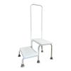 Double Step Stool with Handrail Heavy Duty 2 Steps Non Slip Bath Bedroom Seniors view 1