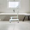 Double Step Stool with Handrail Heavy Duty 2 Steps Non Slip Bath Bedroom Seniors view 4